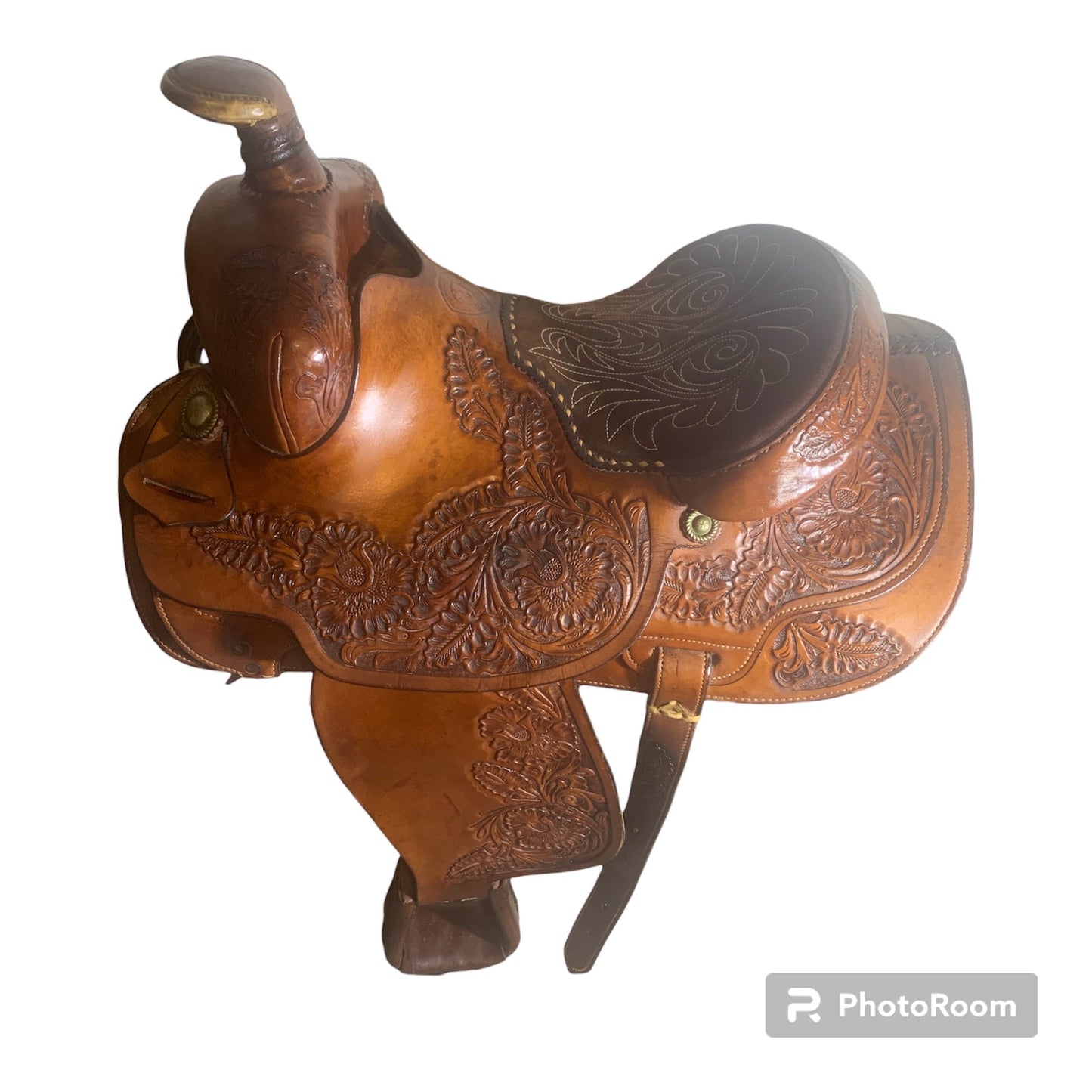 16" TexTan Hereford Brand Roping Saddle