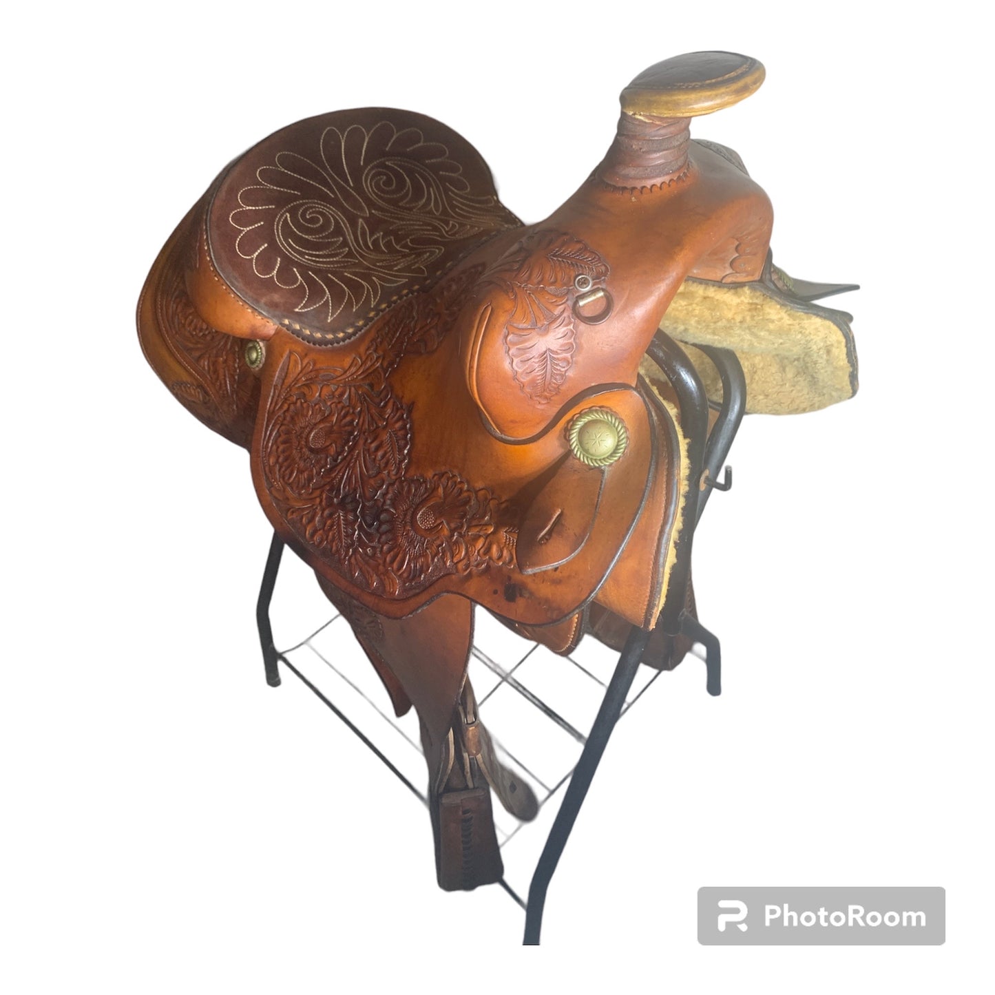 16" TexTan Hereford Brand Roping Saddle