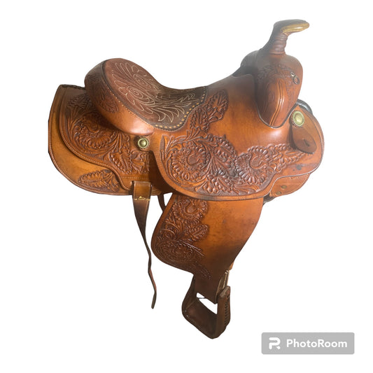 16" TexTan Hereford Brand Roping Saddle